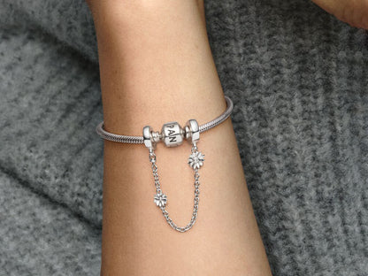 Daisy Flower Safety Chain Charm