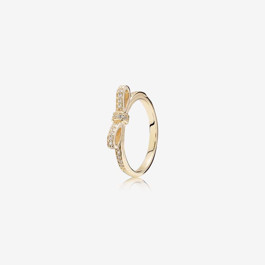Dazzling Bow Gold Ring