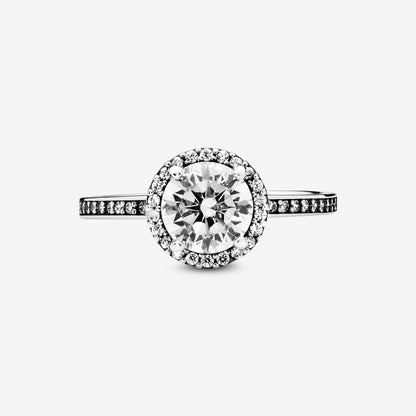 Round Sparkle Halo Ring