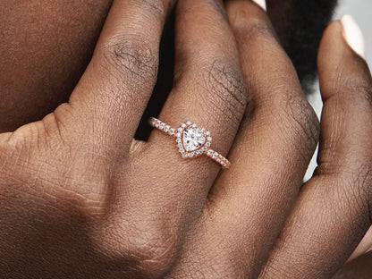Sparkling Elevated Heart Ring