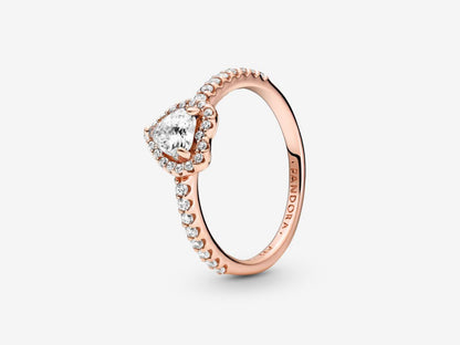 Sparkling Elevated Heart Ring
