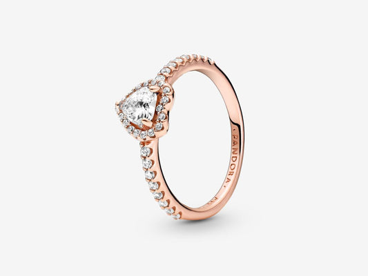 Sparkling Elevated Heart Ring