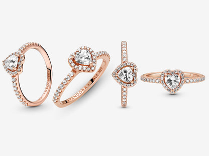 Sparkling Elevated Heart Ring
