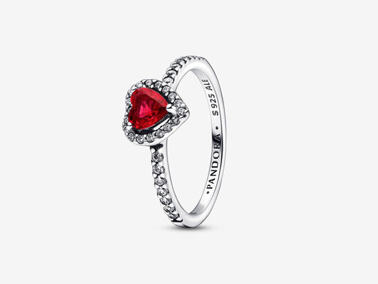 Elevated Red Heart Ring