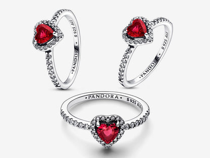 Elevated Red Heart Ring