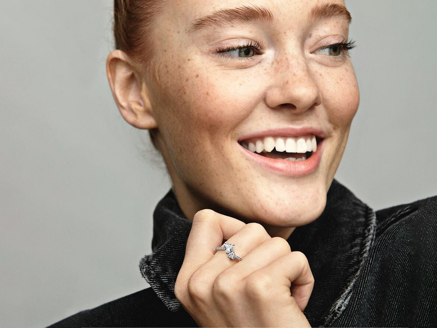 Double Heart Sparkling Ring