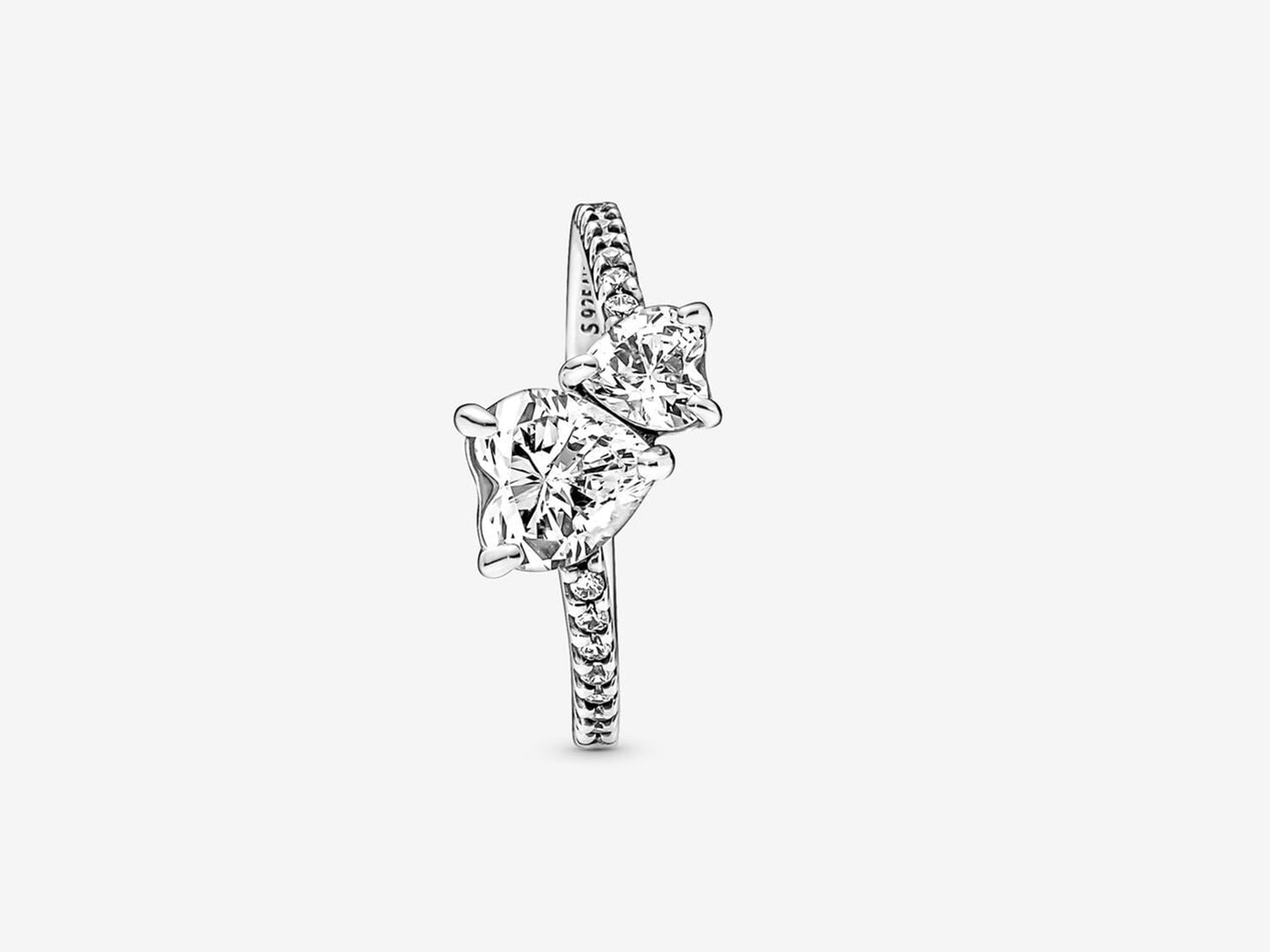 Double Heart Sparkling Ring