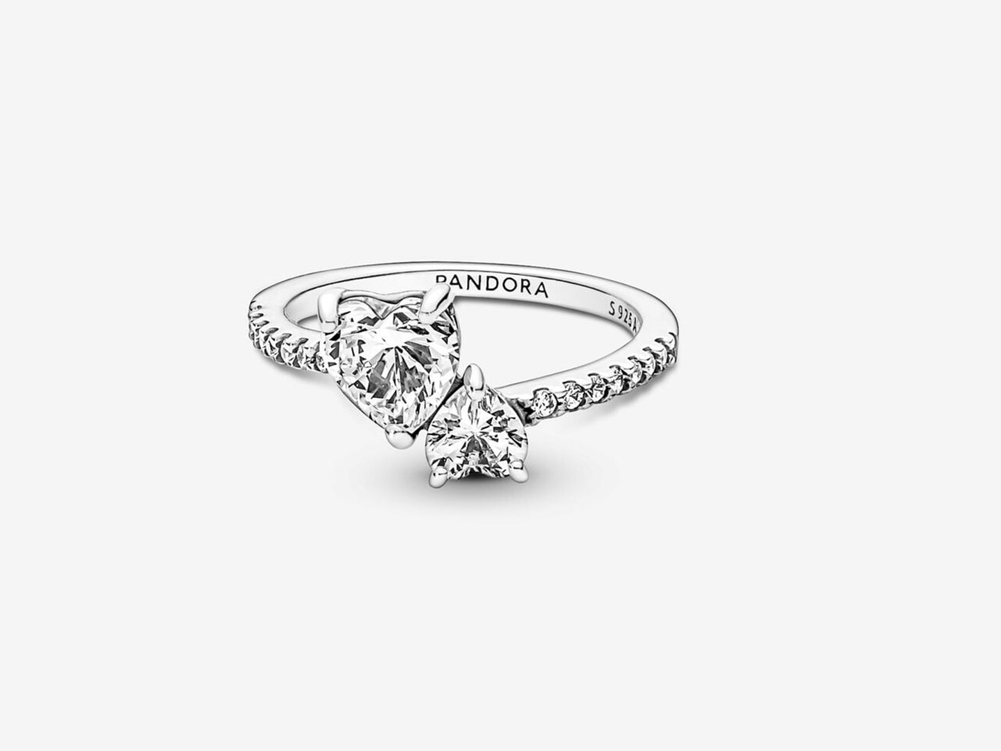 Double Heart Sparkling Ring