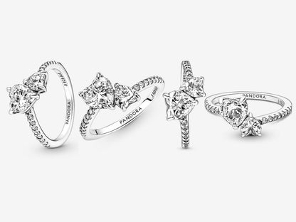 Double Heart Sparkling Ring