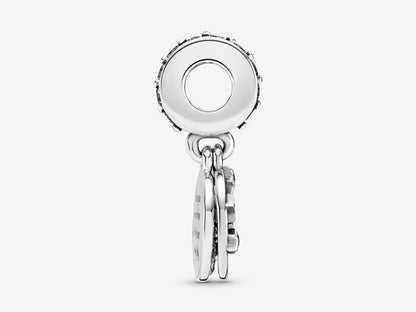 Blue Night Sky Crescent Moon & Stars Dangle Charm