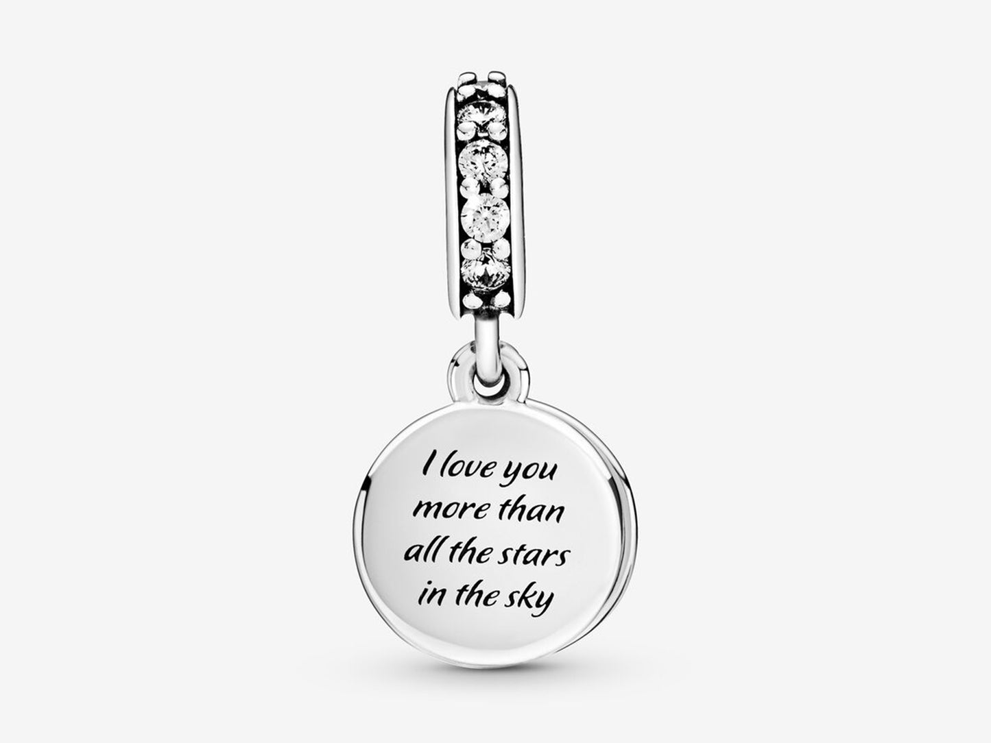 Blue Night Sky Crescent Moon & Stars Dangle Charm