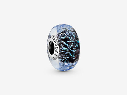 Wavy Dark Blue Murano Glass Ocean Charm