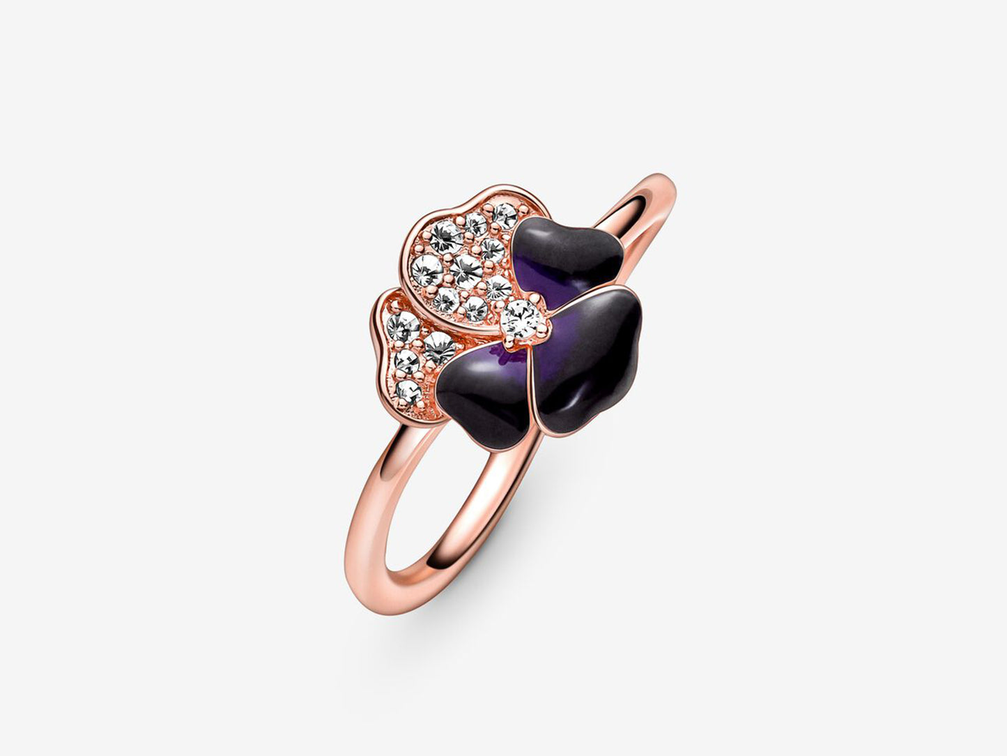 Deep Purple Pansy Flower Ring
