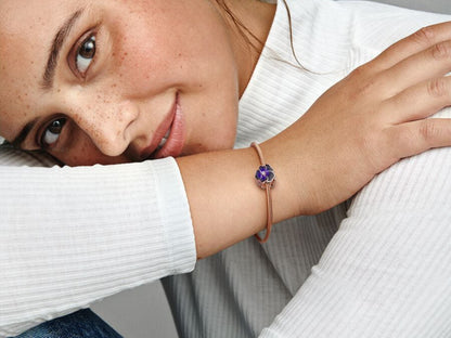 Deep Purple Pansy Flower Charm