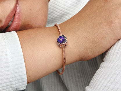 Deep Purple Pansy Flower Charm