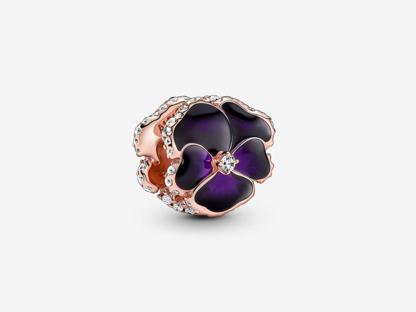 Deep Purple Pansy Flower Charm