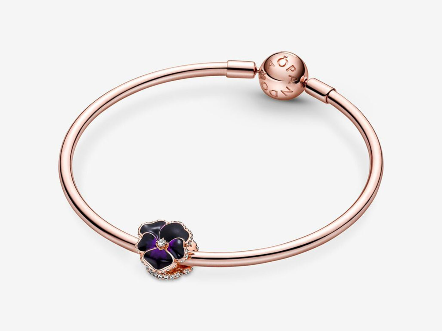 Deep Purple Pansy Flower Charm