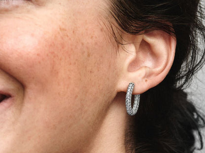 Timeless Pavé Single-row Hoop Earrings