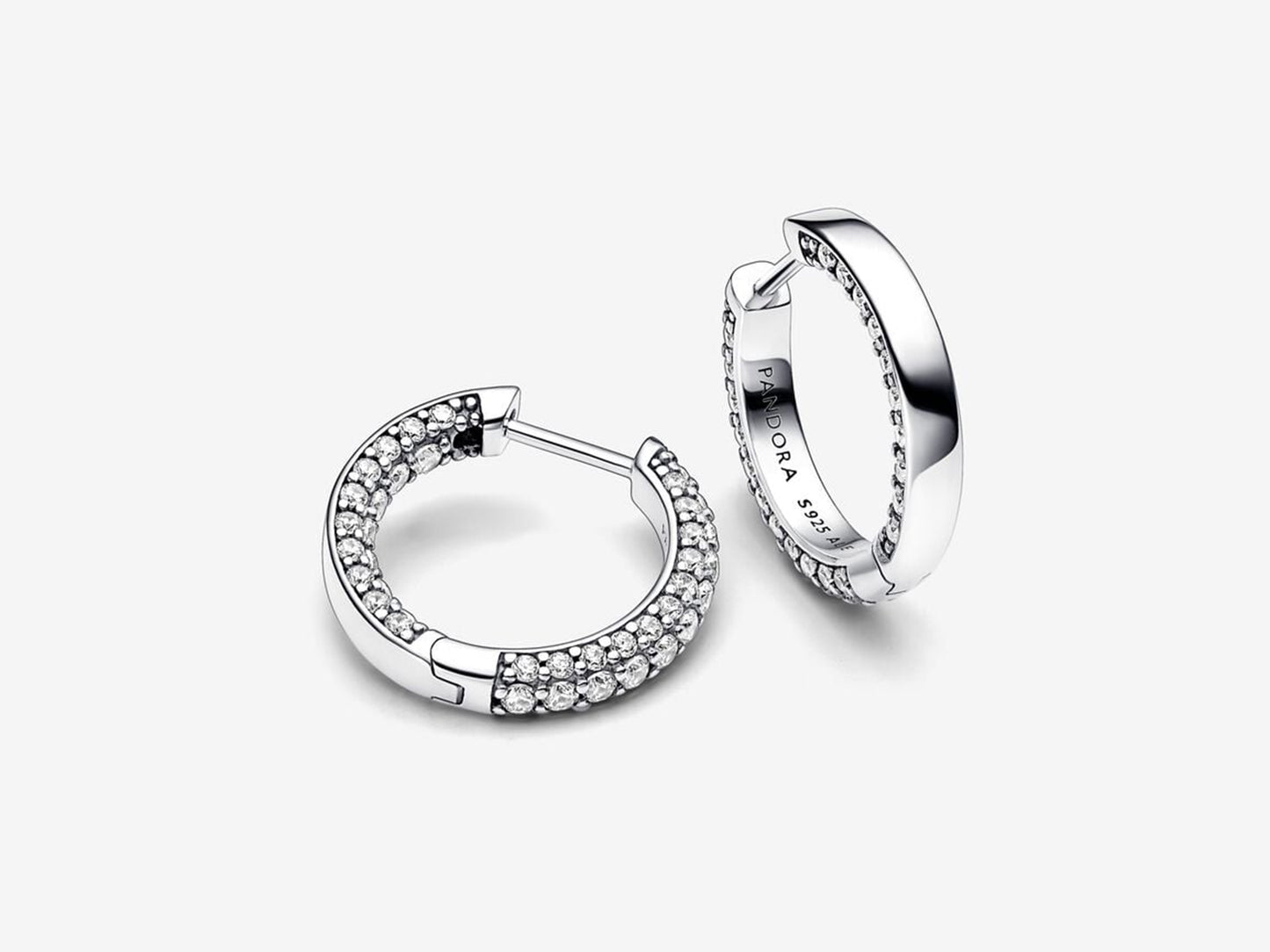 Timeless Pavé Single-row Hoop Earrings