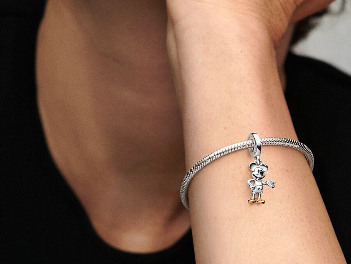 Disney 100th Anniversary Mickey Mouse Lab-grown Diamond Dangle Charm