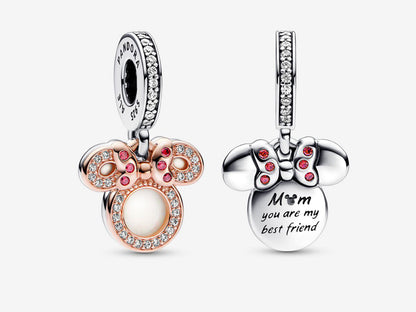 Disney Minnie Mouse Silhouette Double Dangle Charm