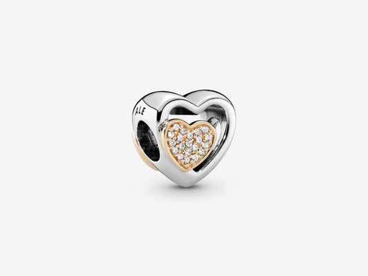 Dual-Tone Love Heart Charm