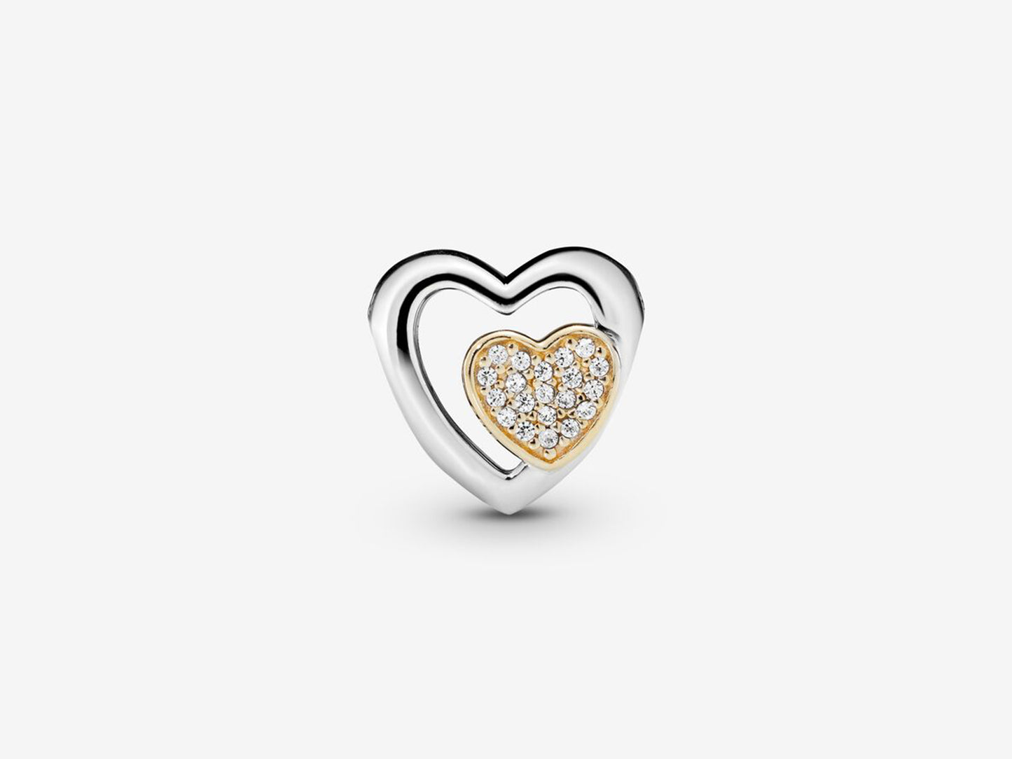 Dual-Tone Love Heart Charm