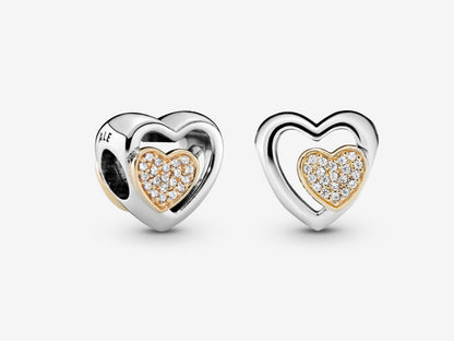 Dual-Tone Love Heart Charm
