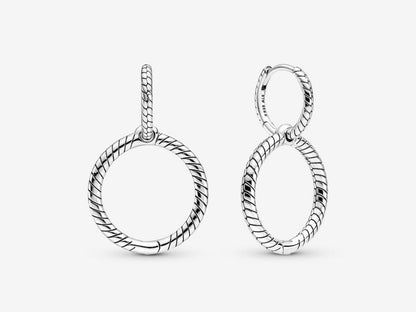 Dual Loop Charm Hoop Earrings