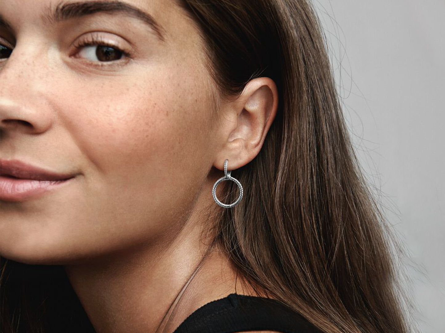Dual Loop Charm Hoop Earrings
