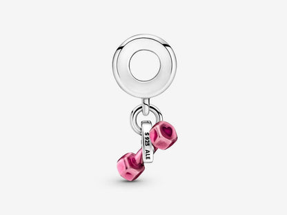 Dumbbell & Heart Dangle Charm
