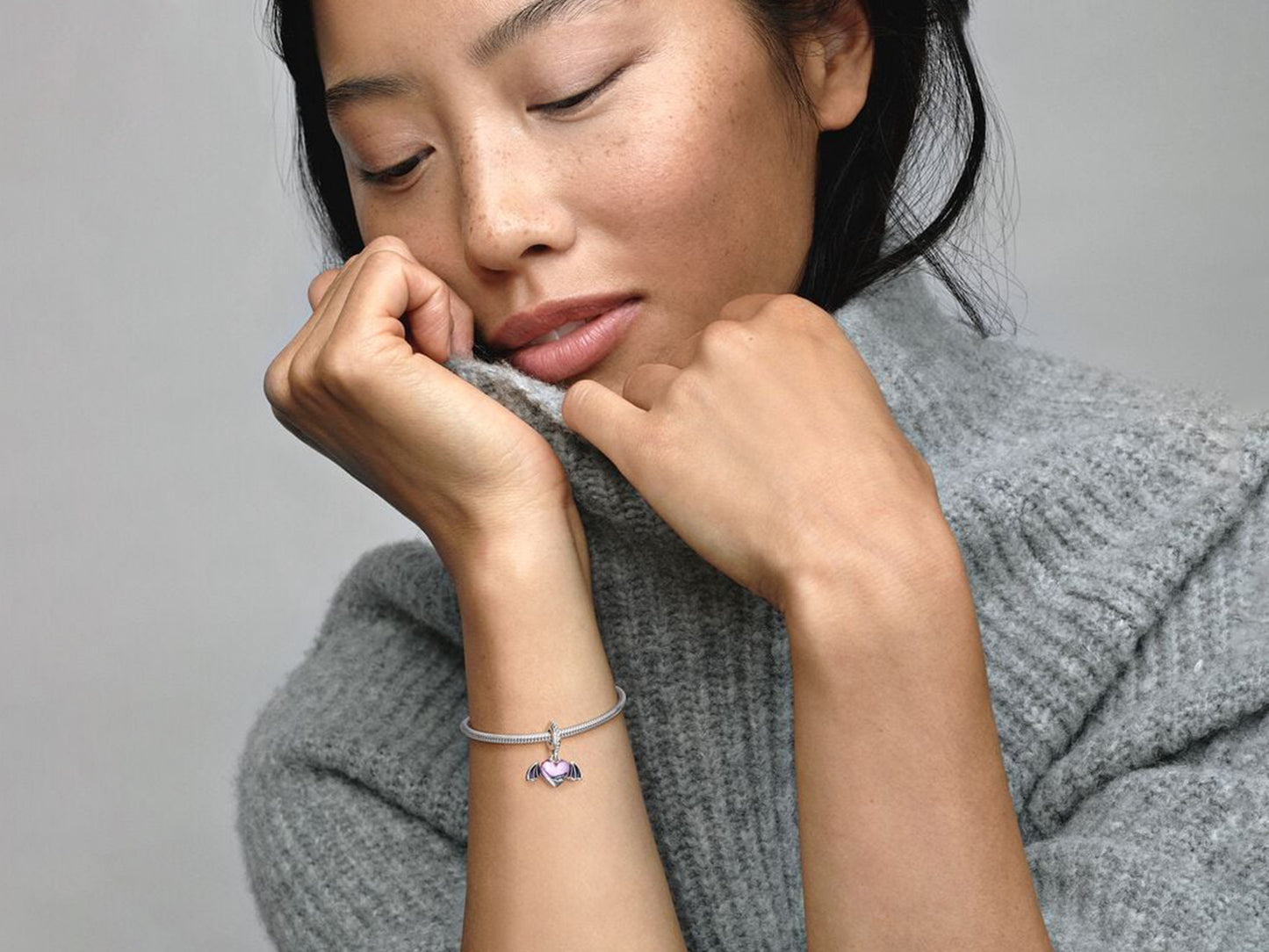 Vampire Winged Heart Dangle Charm