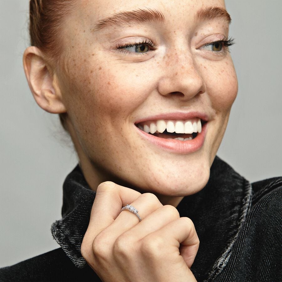Clear Three-Stone Ring