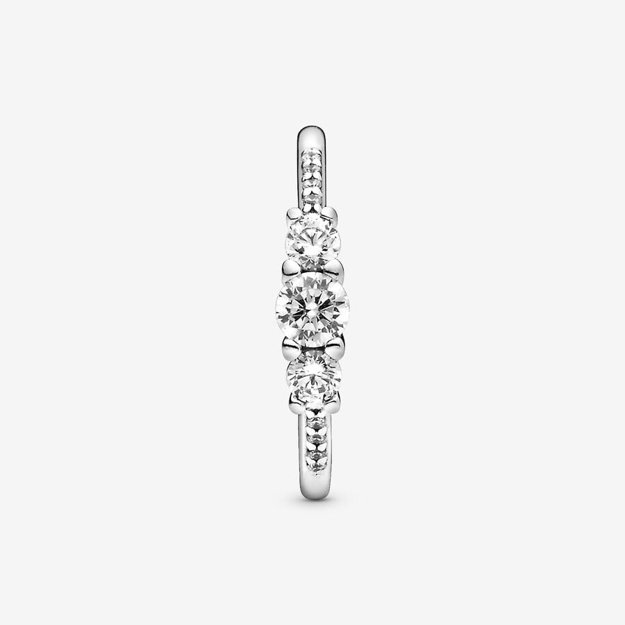 Clear Three-Stone Ring