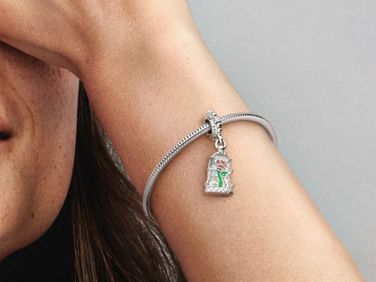 Disney Beauty and the Beast Enchanted Rose Dangle Charm