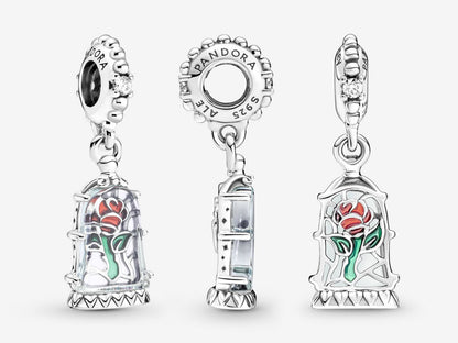 Disney Beauty and the Beast Enchanted Rose Dangle Charm