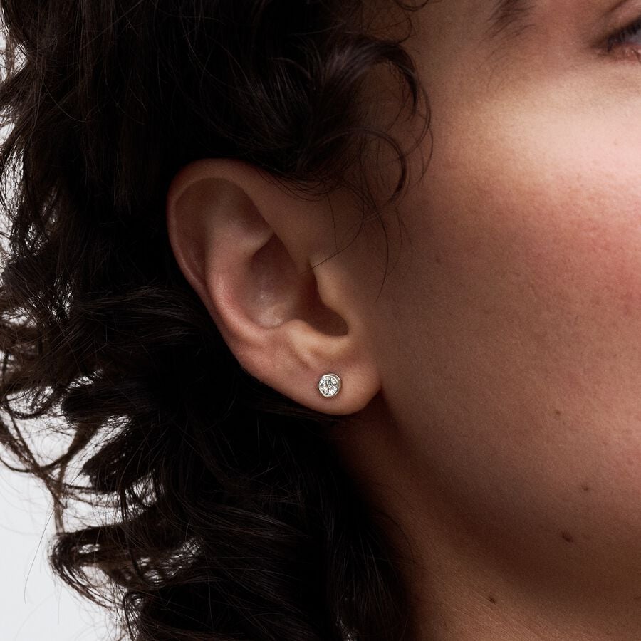 Lab-grown Diamond Bezel Stud Earrings 0.30 carat tw Sterling Silver
