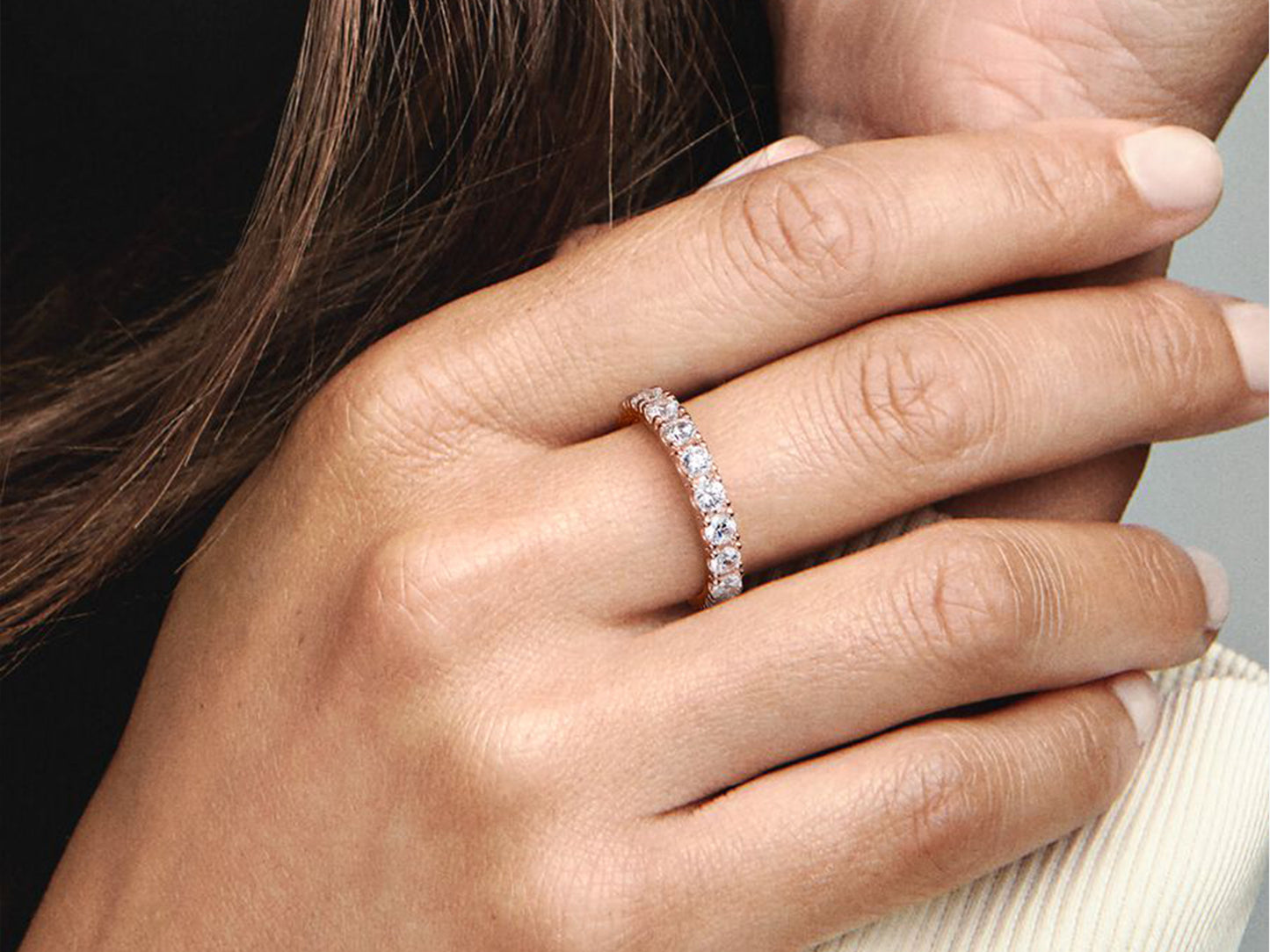 Sparkling Row Eternity Ring