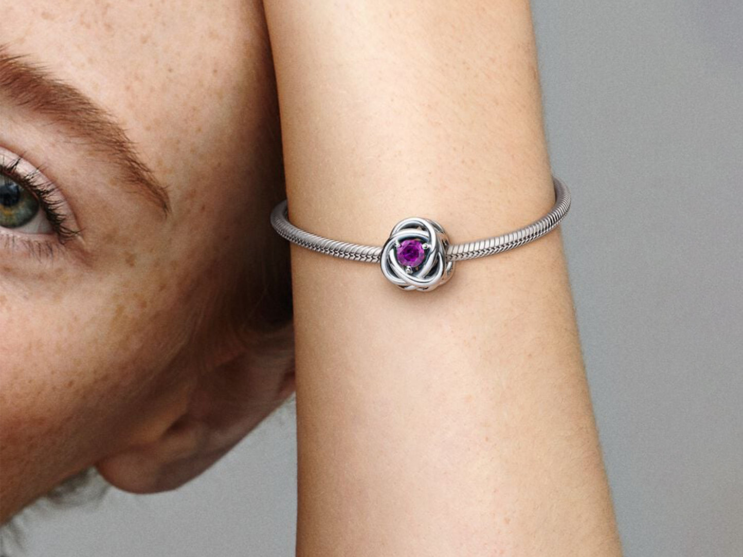 February Purple Eternity Circle Charm