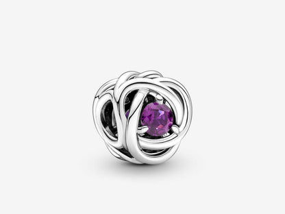 February Purple Eternity Circle Charm
