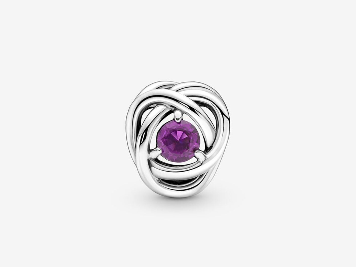 February Purple Eternity Circle Charm