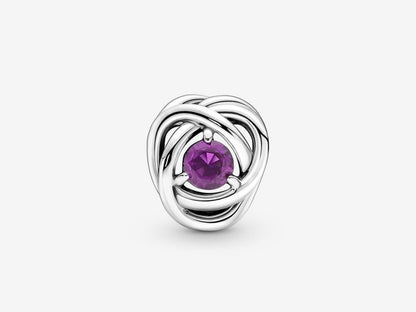 February Purple Eternity Circle Charm