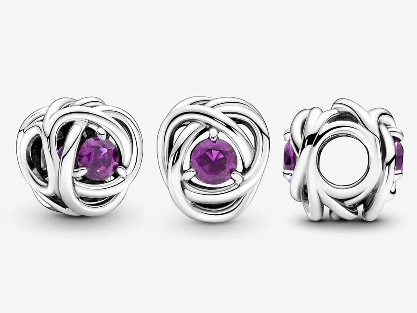 February Purple Eternity Circle Charm
