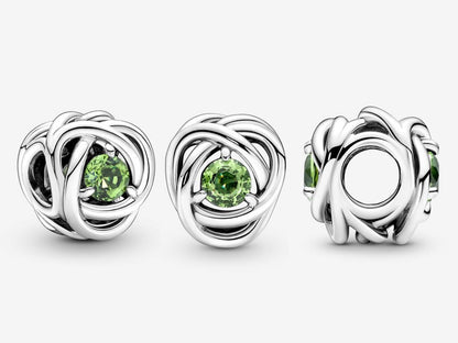 August Spring Green Eternity Circle Charm