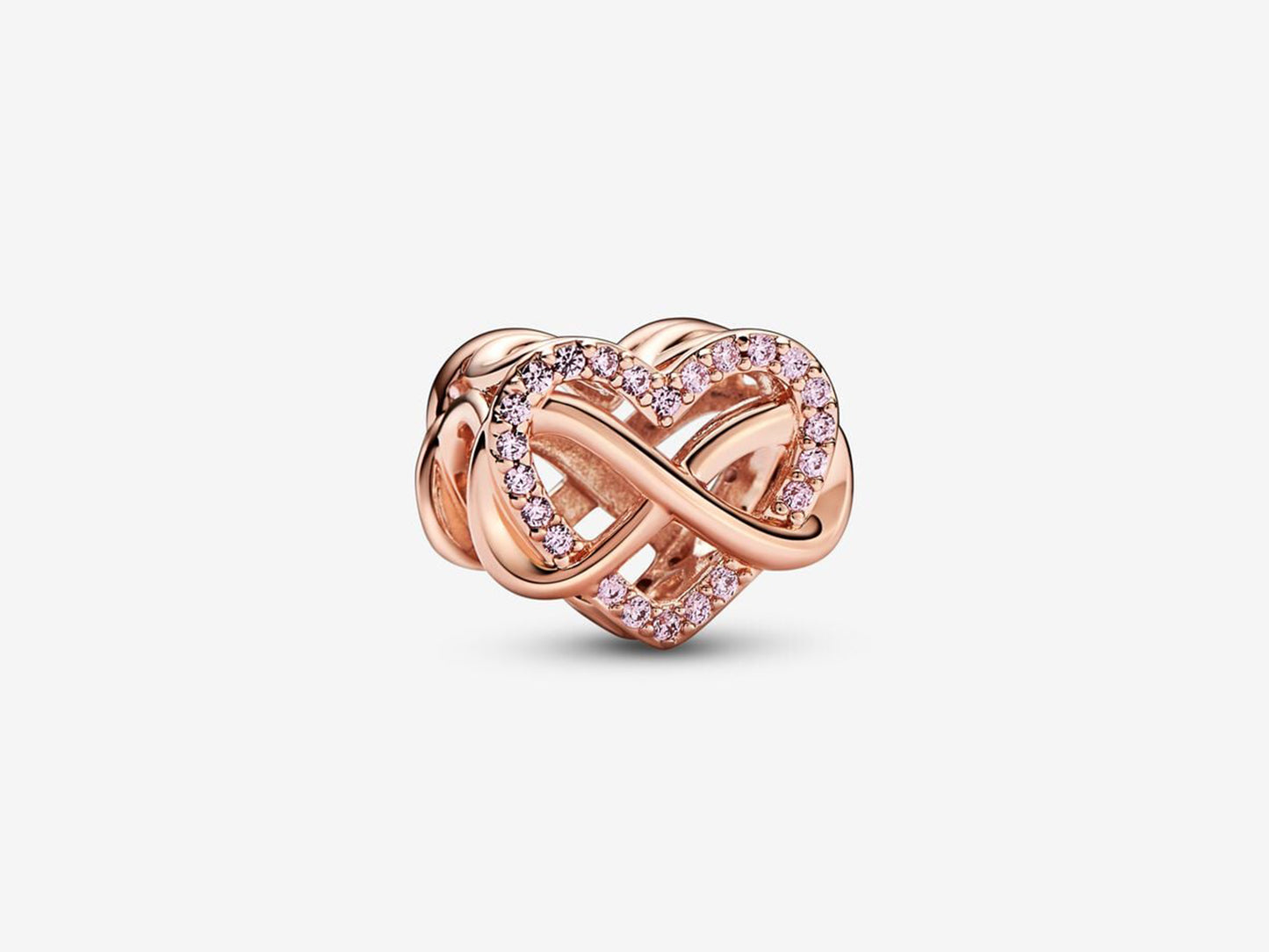 Family Infinity Pink Heart Charm