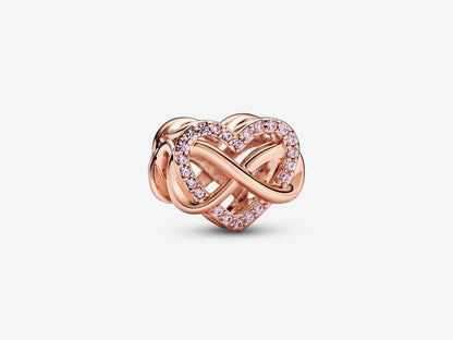 Family Infinity Pink Heart Charm