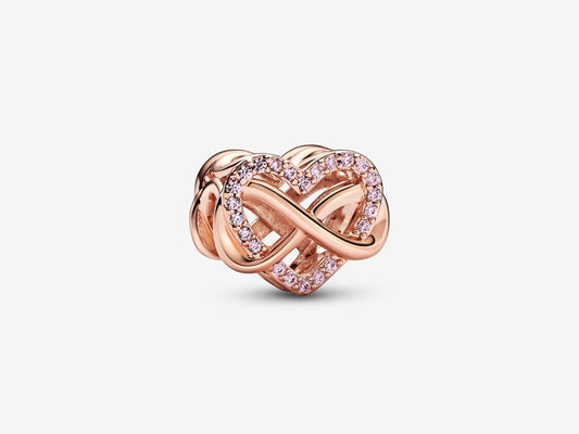 Family Infinity Pink Heart Charm