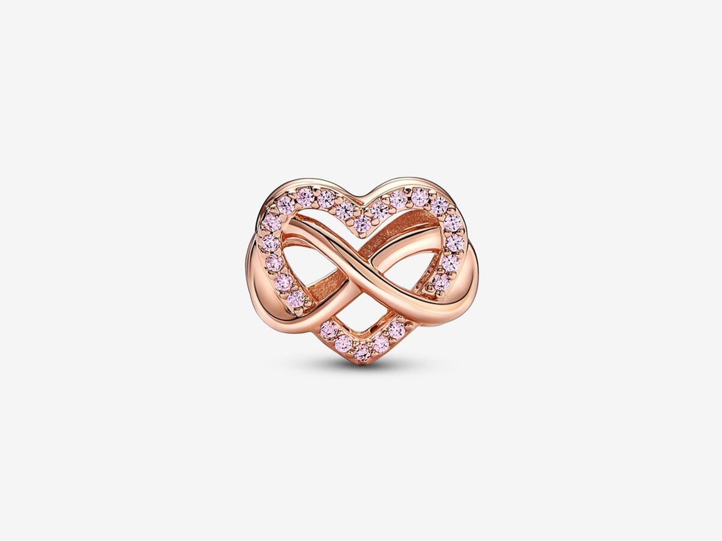 Family Infinity Pink Heart Charm
