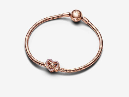 Family Infinity Pink Heart Charm