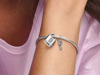 Padlock and Key Dangle Charm